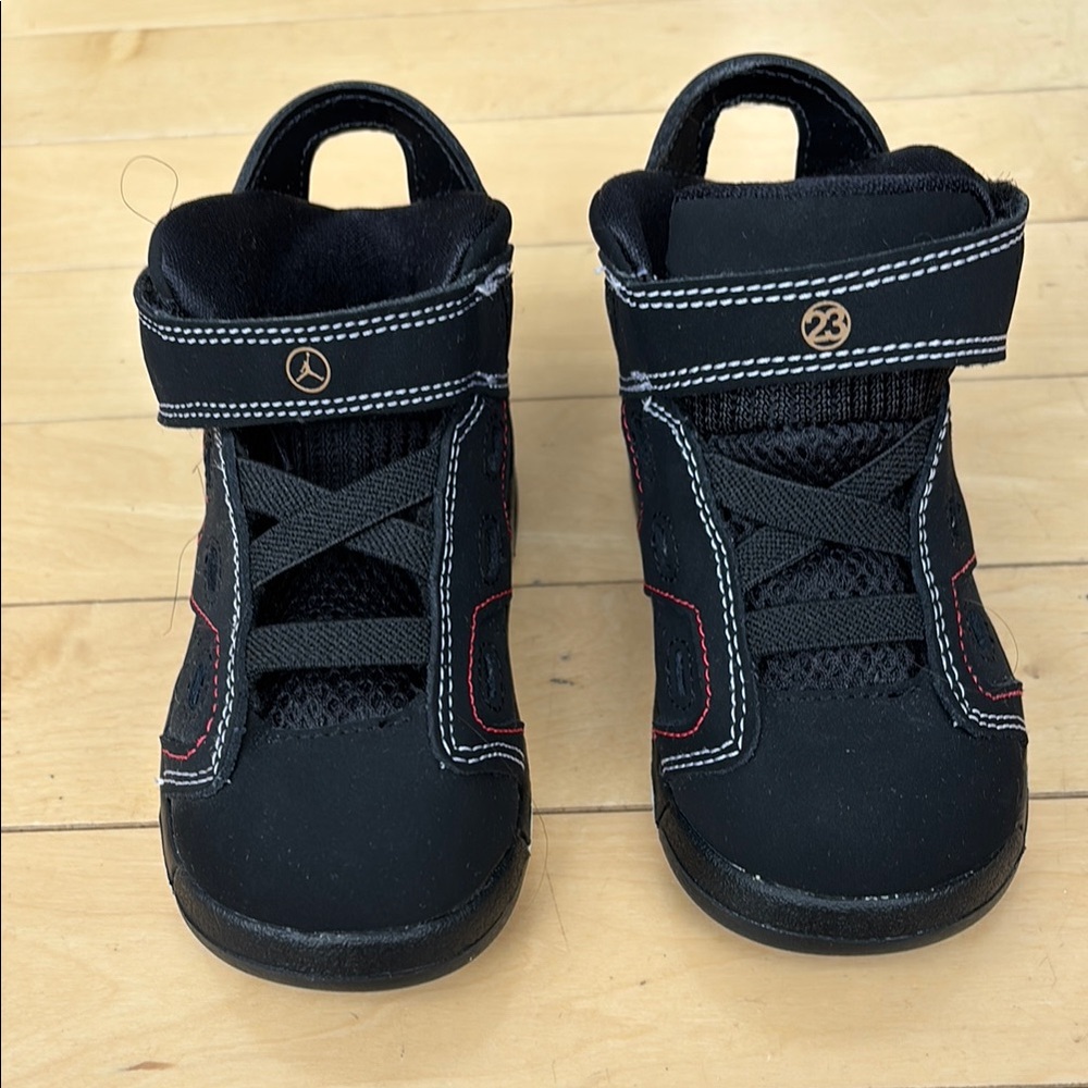 Black and Red Nike Jordans Kids Shoes